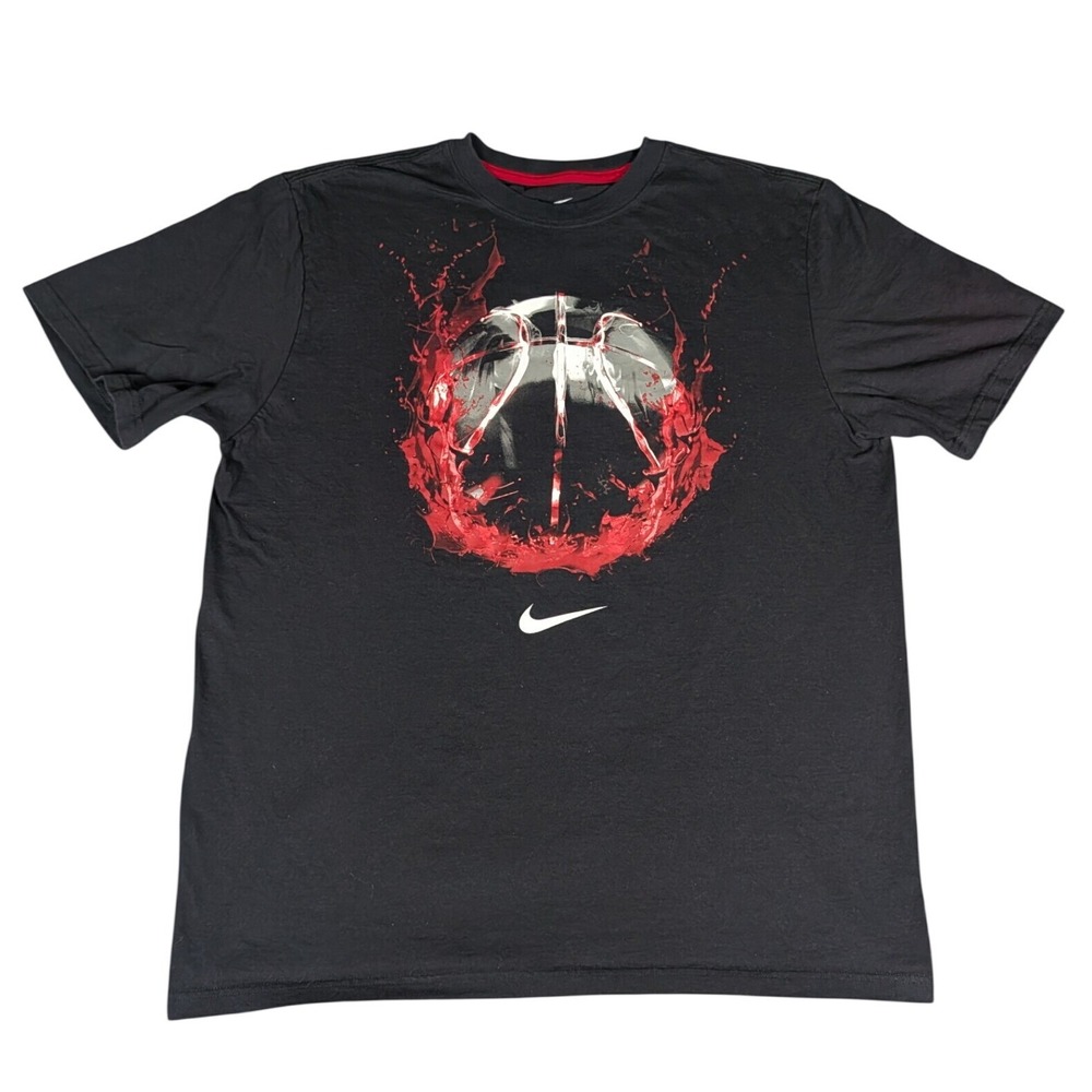 Nike T-Shirt Mens XL Black Basketball Splash Graphic Athletic Excellent
